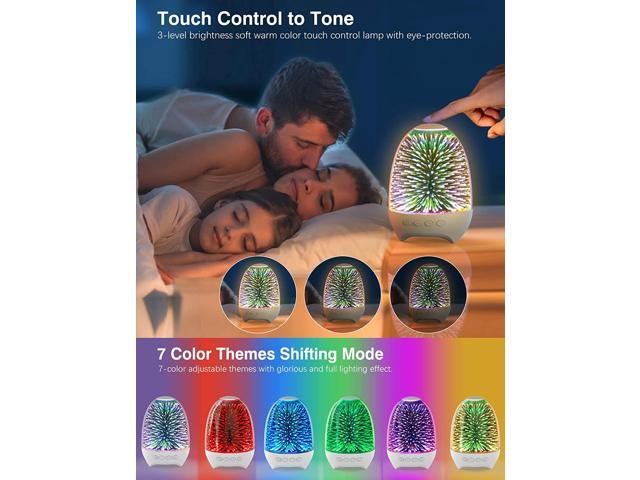 Gemdeck Night Light Bluetooth Speaker, 3D Glass Touch Control Bedside Table Lamp 7-Color LED Portable Wireless Speakers