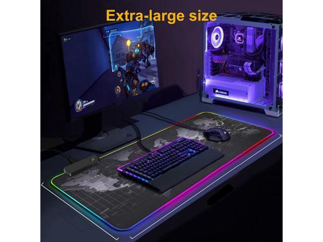 Gemdeck RGB Gaming Mouse Pad, Lighting Mode LED Soft Mouse Pad, Non-Slip Rubber Base, Waterproof 31.5X11.8Inch