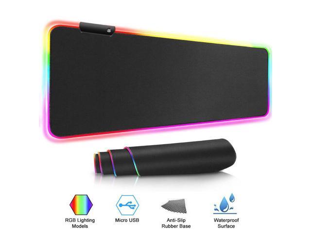 Gemdeck RGB Gaming Mouse Pad, Lighting Mode LED Soft Mouse Pad, Non-Slip Rubber Base, Waterproof 31.5X11.8Inch