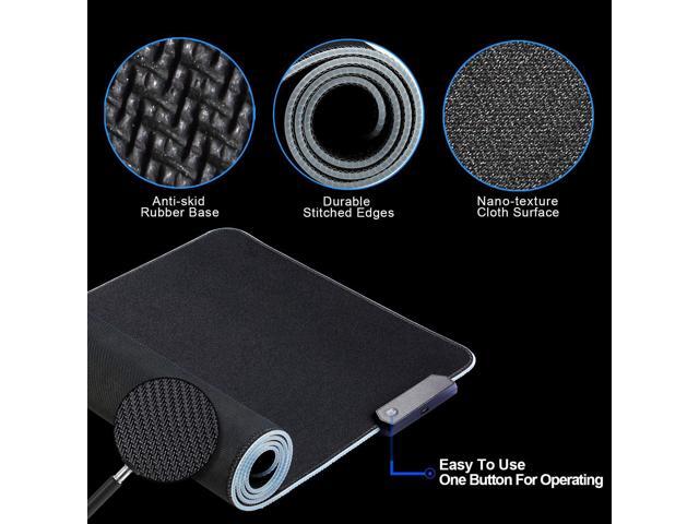 Gemdeck RGB Gaming Mouse Pad, Lighting Mode LED Soft Mouse Pad, Non-Slip Rubber Base, Waterproof 31.5X11.8Inch