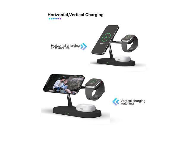 Gemdeck Mag Safe Charger with Stand, Magnetic iPhone Charger, 3-in-1 Wireless Charging Station for Apple iPhone 14/13/12 Series, iWatch...