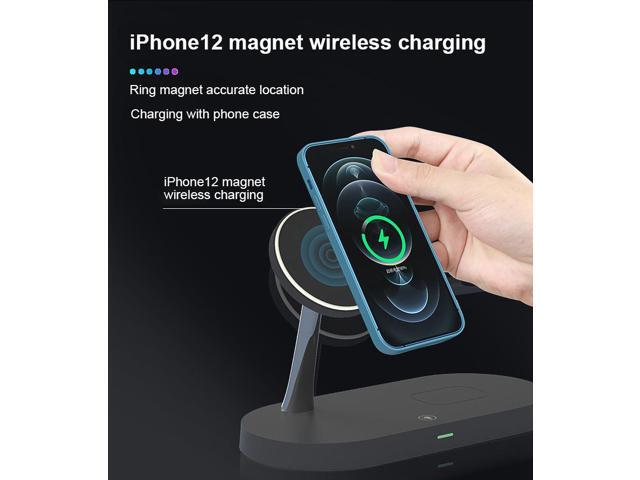 Gemdeck Mag Safe Charger with Stand, Magnetic iPhone Charger, 3-in-1 Wireless Charging Station for Apple iPhone 14/13/12 Series, iWatch...