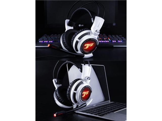 Gemdeck Black Gaming Headset Wired Headphones with Noise Cancelling Mic for Computer
