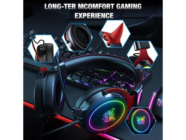 Gemdeck Headphones Anime Devil Cat Ears Cartoon Headphones
