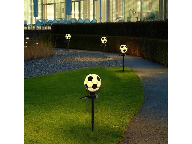 Gemdeck 2pcs Football Shaped Solar Pathway Lights Soccer Solar Powered Lawn Lights Garden Light