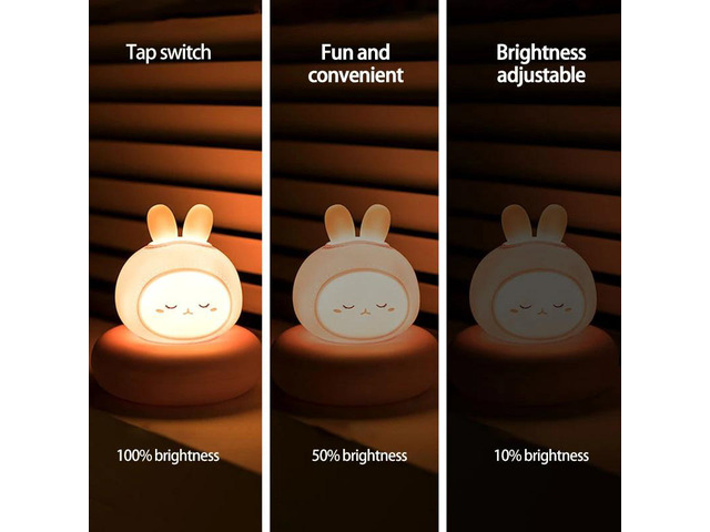 Gemdeck Children's Night Light Rabbit Baby Nightlight For Home Kid USB Cartoon Led Lamp