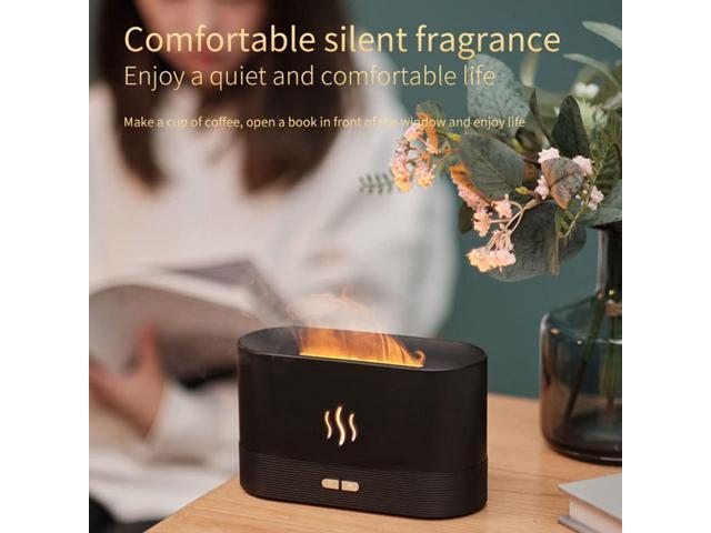 Gemdeck 7 Color Flame Fireplace Air Aroma Essential Oil Diffuser,USB Desktop Noiseless Cool Mist Humidifier