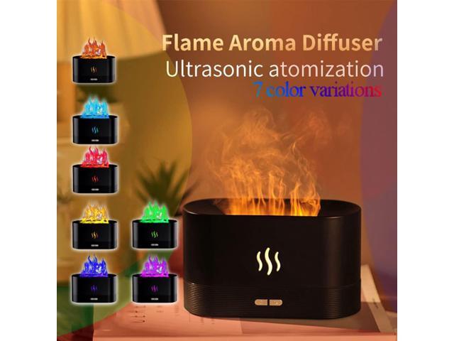 Gemdeck 7 Color Flame Fireplace Air Aroma Essential Oil Diffuser,USB Desktop Noiseless Cool Mist Humidifier