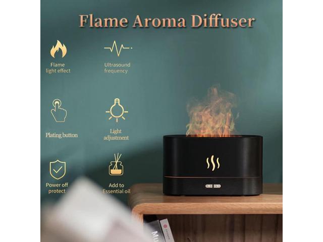 Gemdeck 7 Color Flame Fireplace Air Aroma Essential Oil Diffuser,USB Desktop Noiseless Cool Mist Humidifier