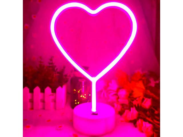 Photos - Chandelier / Lamp Gemdeck Neon Heart Light Heart Neon Sign Pink Heart Led Light with Base 36