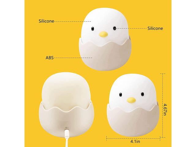 Gemdeck Silicone Egg Nightlight for Baby, Soft Chicken Table Lamp with Rechargeable and Dimmable