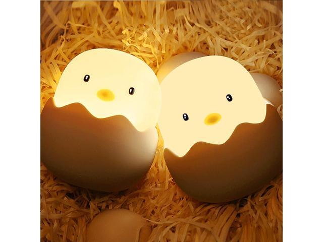 Gemdeck Silicone Egg Nightlight for Baby, Soft Chicken Table Lamp with Rechargeable and Dimmable