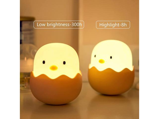 Gemdeck Silicone Egg Nightlight for Baby, Soft Chicken Table Lamp with Rechargeable and Dimmable