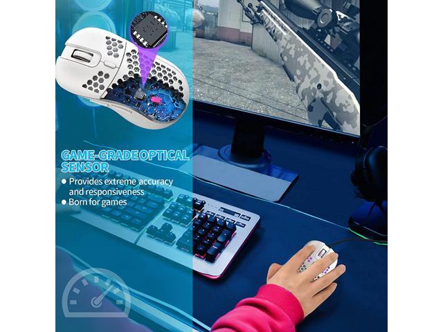 Gemdeck Wired Gaming Mouse, RGB Backlight and 7200 Adjustable DPI, Lightweight USB Computer Mouse Black