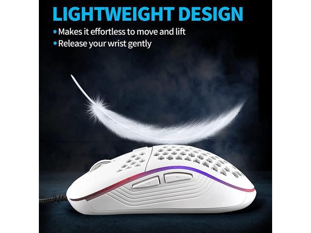 Gemdeck Wired Gaming Mouse, RGB Backlight and 7200 Adjustable DPI, Lightweight USB Computer Mouse Black