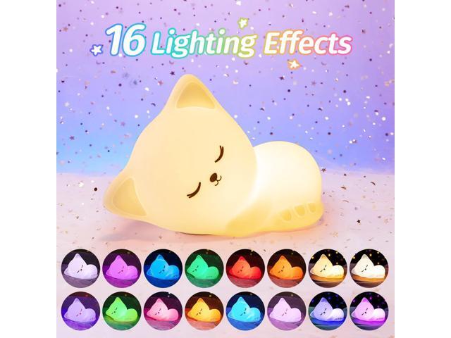 Gemdeck Night Light for Kids Lamp Cat Lamp, 16 Colors Cute Night Light for Kids Night Light