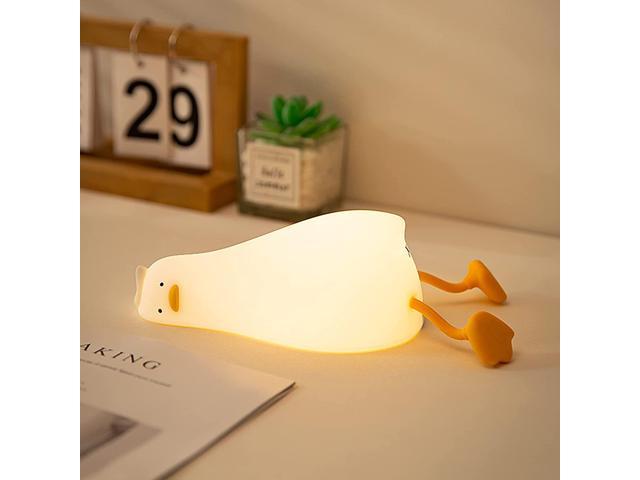 Photos - Chandelier / Lamp Gemdeck Lying Flat Duck Night Light, LED Squishy Duck Lamp, Silicone Dimma