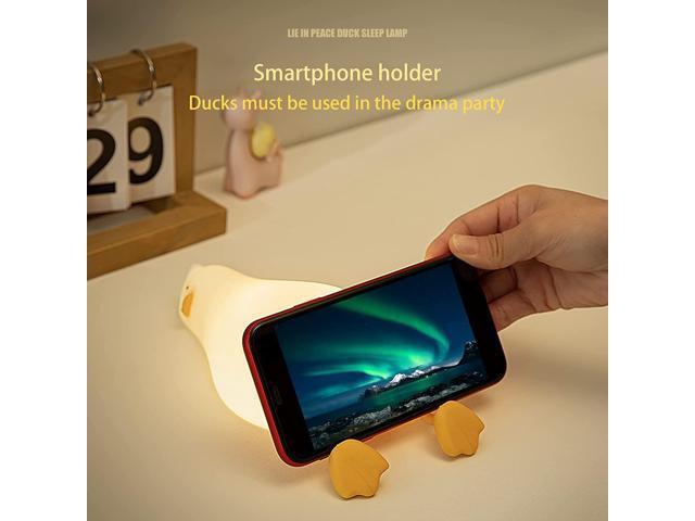 Gemdeck Lying Flat Duck Night Light, LED Squishy Duck Lamp, Silicone Dimmable Nightlight