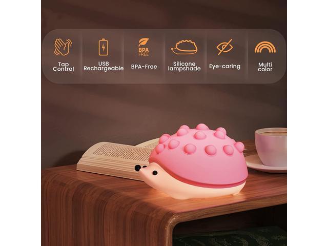 Gemdeck Silicone Hedgehog Night Light, Night Light for Kids Room,Silicone Touch Lamp