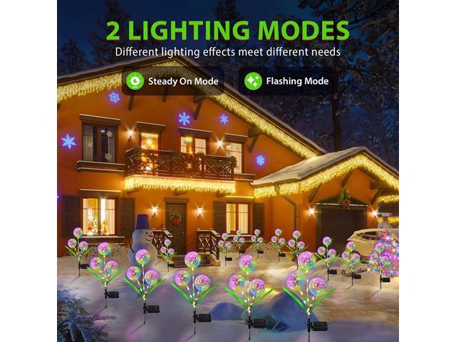 Gemdeck 2 Pack Solar Dandelion Outdoor Lights, Waterproof Solar Garden Stake Lights, Outdoor Decor