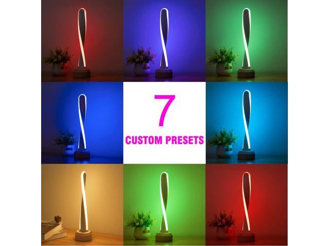 Gemdeck Modern Desk lamp RGB Wood Table Lamp Bedside Lamp, Natural Beech Night Light