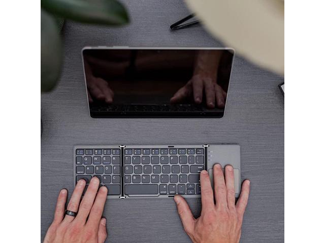 Gemdeck Ultra Slim Pocket Foldable Bluetooth Wireless Keyboard with Touchpad