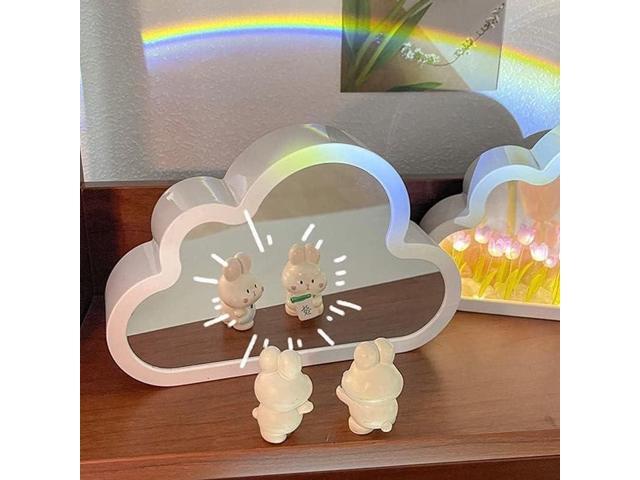 Gemdeck DIY Tulip Night Light, Cloud Tulip Mirror Night Light, Simulation Flower Bedroom Sleeping Table Lamp Blue