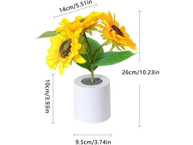 Gemdeck 3 USB Head 22, Artificial Sunflower in Pot with LED Night Light