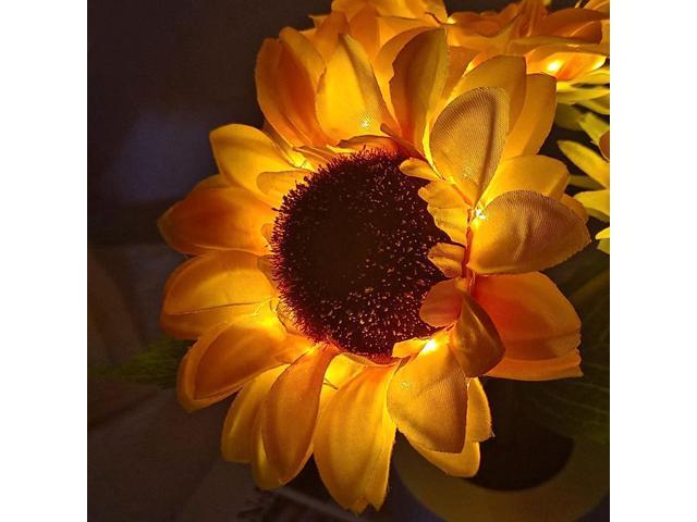 Gemdeck 3 USB Head 22, Artificial Sunflower in Pot with LED Night Light