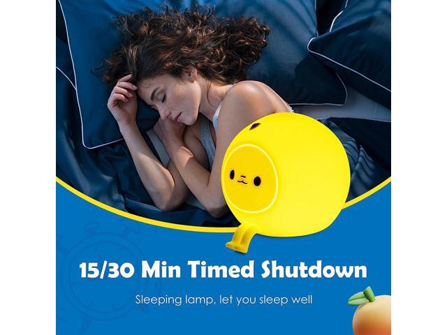 Gemdeck Cute Orange Silicone Night Light, Portable Bedside Lamp Nursery USB Rechargeable Brightness Adjustable