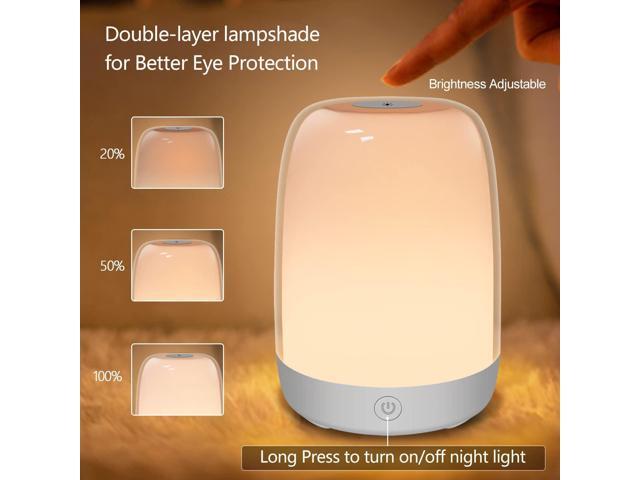 Gemdeck Color Changing Nursery Night Light, Baby Night Light with Dimmable Warm Light, USB Bedside Night Light Lamp