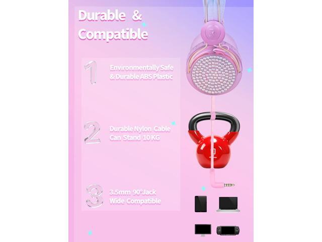 Gemdeck Kids Unicorns Headphones with Mic for Travel/Car/Plane, Unicorns Wired Headsets with Cable