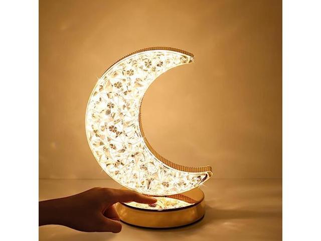 Photos - Chandelier / Lamp Gemdeck Crystal Moon Table Lamp, Touch Nightstand Lamp for Bedroom, 3 Colo