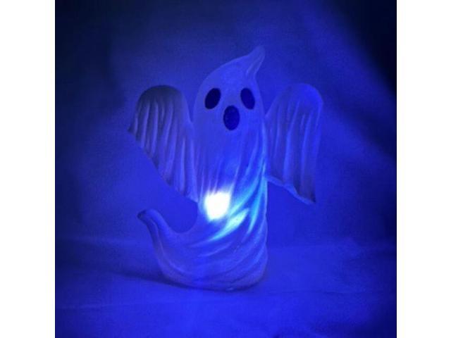 Gemdeck Halloween Decor Ghost With Pumpkin Light Up Jack-o'-lantern Ceramic Pumpkin Light