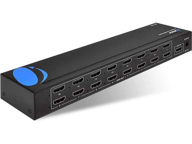 OREI 1x16 HDMI Splitter, 16 Ports Professional HDMI Powered for Full HD 1080P & 3D Support - Adapter Included Compatible with Xbox, PS4, PS3 Fire...