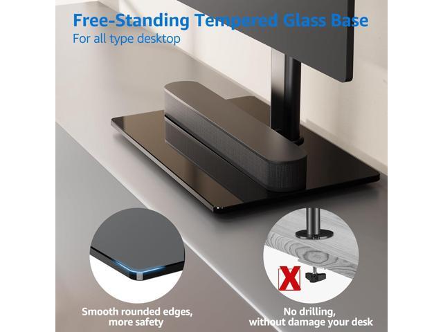 MOUNTUP Vertical Dual Monitor Stand, Stack Two Screens up to 32 inches,17.6 Lbs, Free-Standing Monitor Desk Mount, Monitor Riser with Swivel, Tilt,...