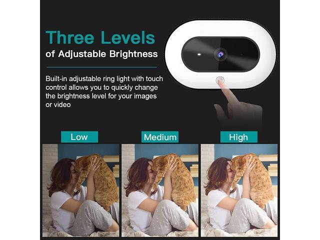 NexiGo StreamCam N930E with Software, 1080P Webcam with Ring Light and Privacy Cover, Auto-Focus, Plug and Play, Web Camera for Online Learning,...