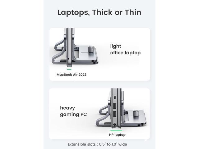 UGREEN Vertical Laptop Stand Dock Aluminum Compatible with MacBook Pro, MacBook Air Laptop Holder for Desk Vertical Adjustable for Up to 17.3 Inch...