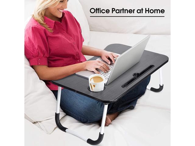 Foldable Bed Table for Laptop,Laptop Desk Table Stand,Laptop Bed Tray Table with Storage Drawer-Cup Holder, Notebook Stand Lap Desk for Writing...