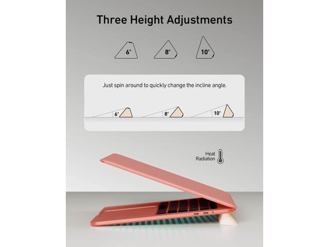 3 in 1 Silicone Laptop Stand, Keyboard Riser for Ergonomic Typing/Reading, Portable Laptop Cooling Stand, for Home Office School and Travel, Oval...