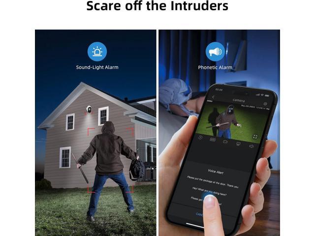 AOSU 2K Security Cameras Wireless Outdoor, Battery Powered for Home Security Cameras with PIR Human Motion Detection, Full-Color Night Vision,...