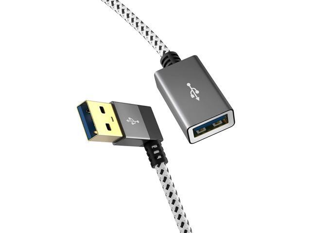 CableCreation Short USB 3.0 Extension Cable 1FT, Left Angle USB 3.0 Male to Female Extender Cord, 90 Degree USB 3.0 for VR, Playstation, Xbox,.