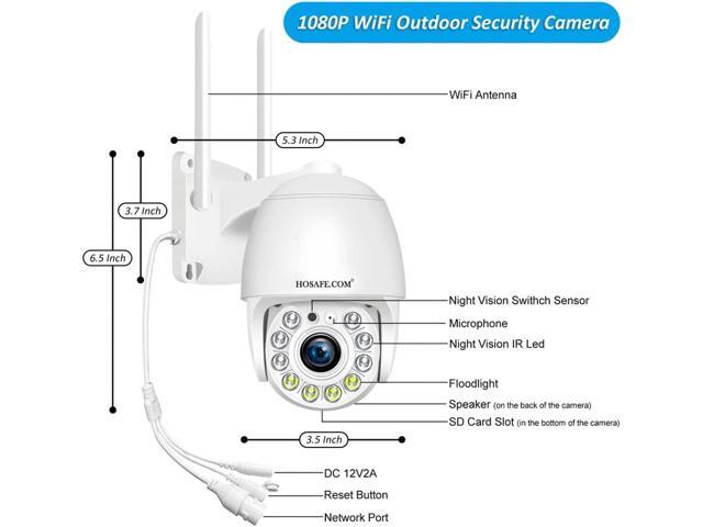 Cameras for Home Security Outdoor WiFi, Plug-in 24/7 Video Surveillance System, Spotlight Color Night Vision, Human Motion Detection, PTZ Auto...