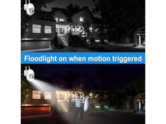 Cameras for Home Security Outdoor WiFi, Plug-in 24/7 Video Surveillance System, Spotlight Color Night Vision, Human Motion Detection, PTZ Auto...