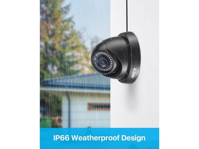 ZOSI 4 Pack 1080p 2MP HD-TVI Home Security Camera Outdoor Indoor 1920TVL, Weatherproof Surveillance CCTV Black Dome Camera, 80ft Night Vision,...