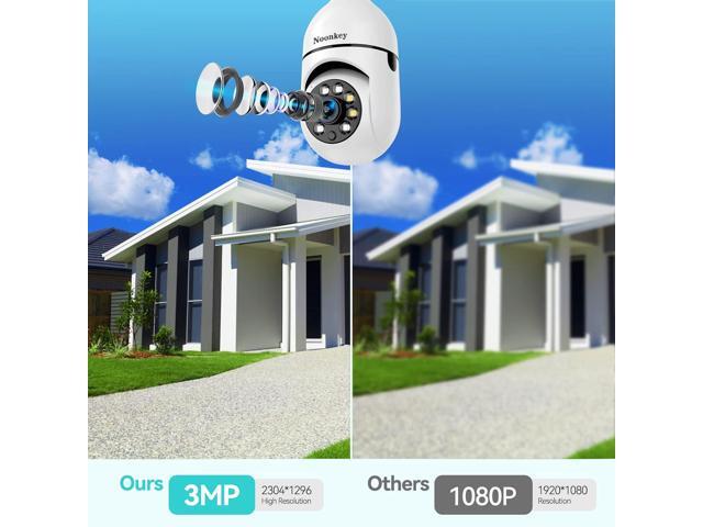 2K/3MP Light Bulb Security Camera, 5G& 2.4GHz WiFi 2 Pack Alexa Home 360° Wireless Security Camera Outdoor, Motion Tracking Detection Alarm,Color...