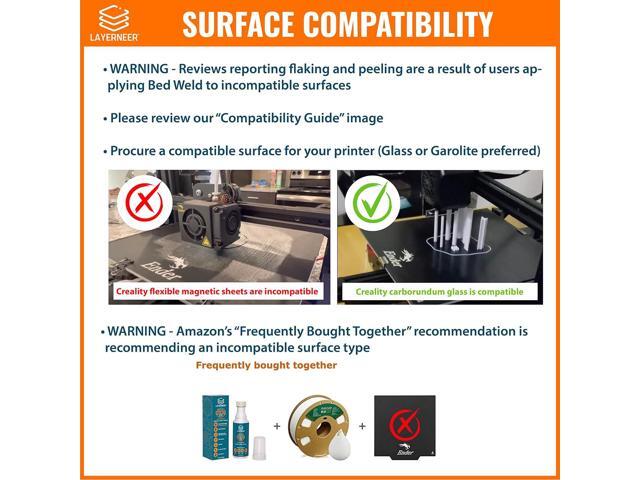 3D Printer Adhesive Glue Bed Weld Original, Strong Grip Reduces Warping for ABS, ASA, PLA, and PETG Filament on Compatible Build Plates, 118ml, 4...