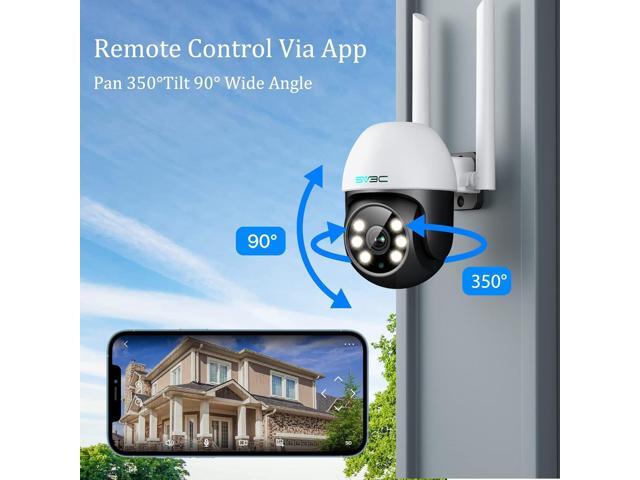 SV3C PTZ Security Camera Outdoor, Pan Tilt Dome WiFi IP Camera with Auto Tracking, 1080P Color Night Vision, 2-Way Audio, Humanoid Detection,...