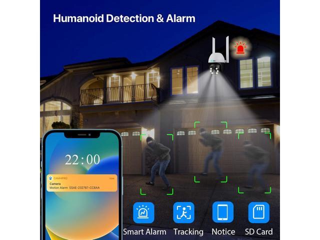 SV3C PTZ Security Camera Outdoor, Pan Tilt Dome WiFi IP Camera with Auto Tracking, 1080P Color Night Vision, 2-Way Audio, Humanoid Detection,...