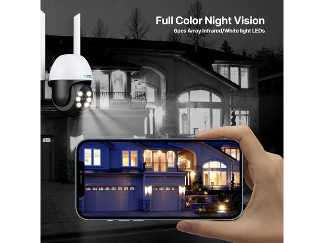 SV3C PTZ Security Camera Outdoor, Pan Tilt Dome WiFi IP Camera with Auto Tracking, 1080P Color Night Vision, 2-Way Audio, Humanoid Detection,...